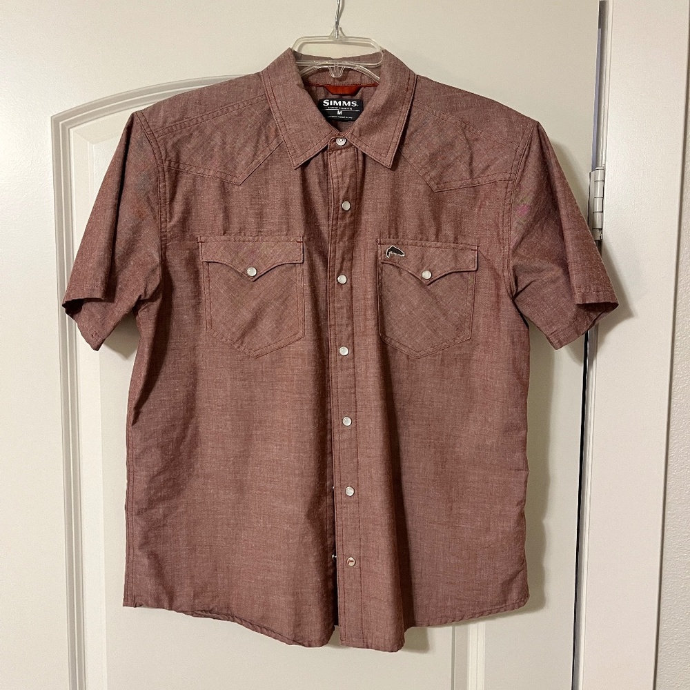Simms pearl snap chambray shirt